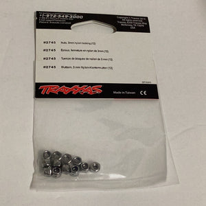 Traxxas # 2745 -3mm Nylon Locking Nuts(12)