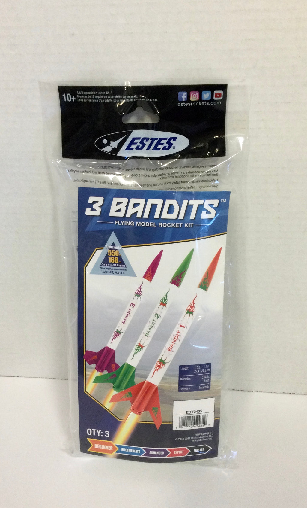 Estes set of 3 Bandits Model Rocket Kit # EST2435