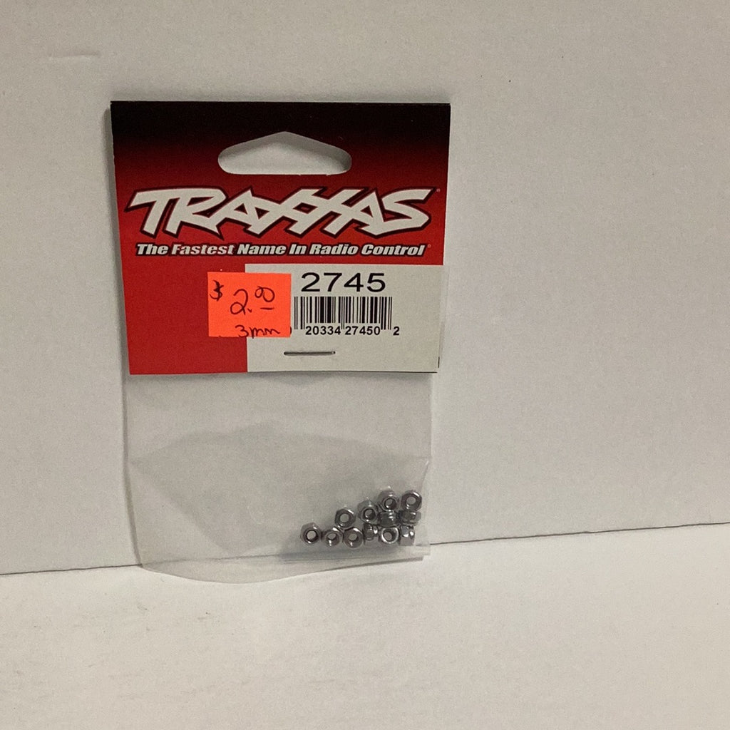 Traxxas # 2745 -3mm Nylon Locking Nuts(12)