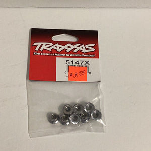 Traxxas # 5147X -5mm Flanged Nylon Locking Nuts (8)